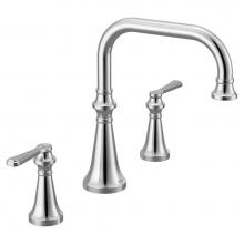 Moen TS44503 - Colinet Two Handle Deck-Mount Roman Tub Faucet Trim with Lever Handles, Valve Required, in Chrome