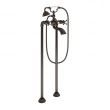 Moen S22105ORB - Weymouth Two Handle Tub Filler with Cross-Handles and Handshower, Oil Rubbed Bronze