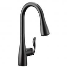 Moen 7594EVBL - Arbor Smart Faucet Touchless Pull Down Sprayer Kitchen Faucet with Voice Control and Power Boost,