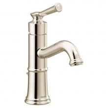 Moen 6402NL - Belfield One-Handle Bathroom Sink Faucet with Drain Assembly and Optional Deckplate, Polished Nick