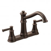 Moen 7250ORB - Belfield Traditional Two Handle High Arc Kitchen Faucet, Oil Rubbed Bronze