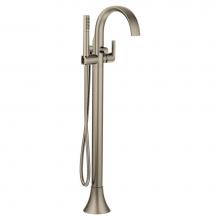 Moen S3105BN - Doux One-Handle Freestanding Floor Mount Tub Filler with Handshower, Brushed Nickel