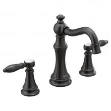 Moen TS42108BL - Weymouth 8 in. Widespread 2-Handle High-Arc Bathroom Faucet Trim Kit in Matte Black (Valve Sold Se