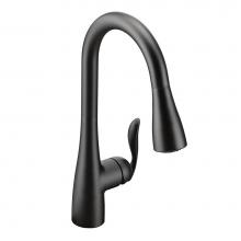 Moen 7594BL - Arbor One-Handle Pulldown Kitchen Faucet Featuring Power Boost and Reflex, Matte Black