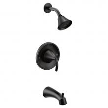 Moen T2743EPBL - Glyde 1-Spray Single-Handle Eco-Performance Posi-Temp Tub and Shower Faucet Trim Kit in Matte Blac