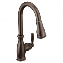 Moen 7185EVORB - Brantford Smart Faucet Touchless Pull Down Sprayer Kitchen Faucet with Voice Control and Power Boo