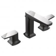 Moen TS8002BLC - Via Two-Handle Modern Bathroom Faucet Trim Kit, Valve Required, Matte Black and Chrome