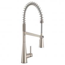 Moen 5925SRS - Sleek One Handle Pre-Rinse Spring Pulldown Kitchen Faucet with Power Boost, Spot Resist Stainless
