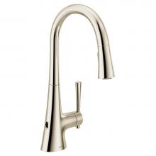 Moen 9126EWNL - KURV Touchless 1-Handle Pull-Down Sprayer Kitchen Faucet with MotionSense Wave and Power Clean in