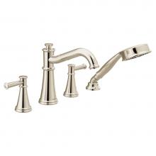 Moen T9024NL - Belfield 2-Handle Deck-Mount Roman Tub Faucet with Handshower in Polished Nickel (Valve Sold Separ