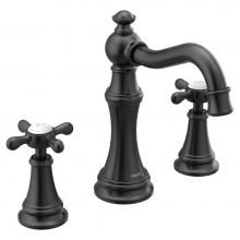 Moen TS42114BL - Weymouth 8 in. Widespread 2-Handle High-Arc Bathroom Faucet Trim Kit in Matte Black (Valve Sold Se