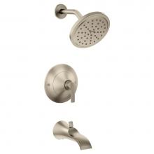 Moen TS2203EPBN - Doux Posi-Temp 1-Handle Tub and Shower Faucet Trim Kit in Brushed Nickel (Valve Sold Separately)