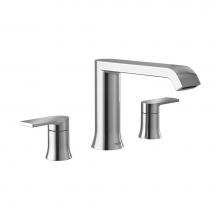 Moen T908 - Genta LX 2-Handle Deck-Mount High Arc Roman Tub Faucet Trim Kit in Chrome (Valve Sold Separately)