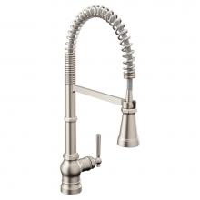 Moen S72103SRS - Paterson One Handle Pre-Rinse Spring Pulldown Kitchen Faucet with Power Boost, Spot Resist Stainle