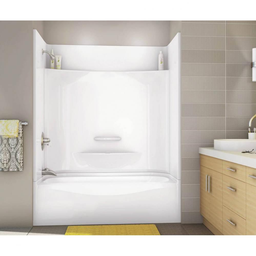 KDTS 3060 AcrylX Alcove Left-Hand Drain Four-Piece Tub Shower in White