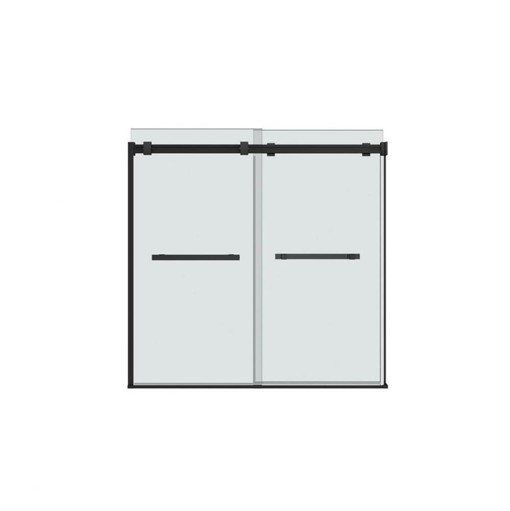 Duel 56-59 x 55 1/2-59 in. 8 mm Sliding Tub Door for Alcove Installation with Clear glass in Matte