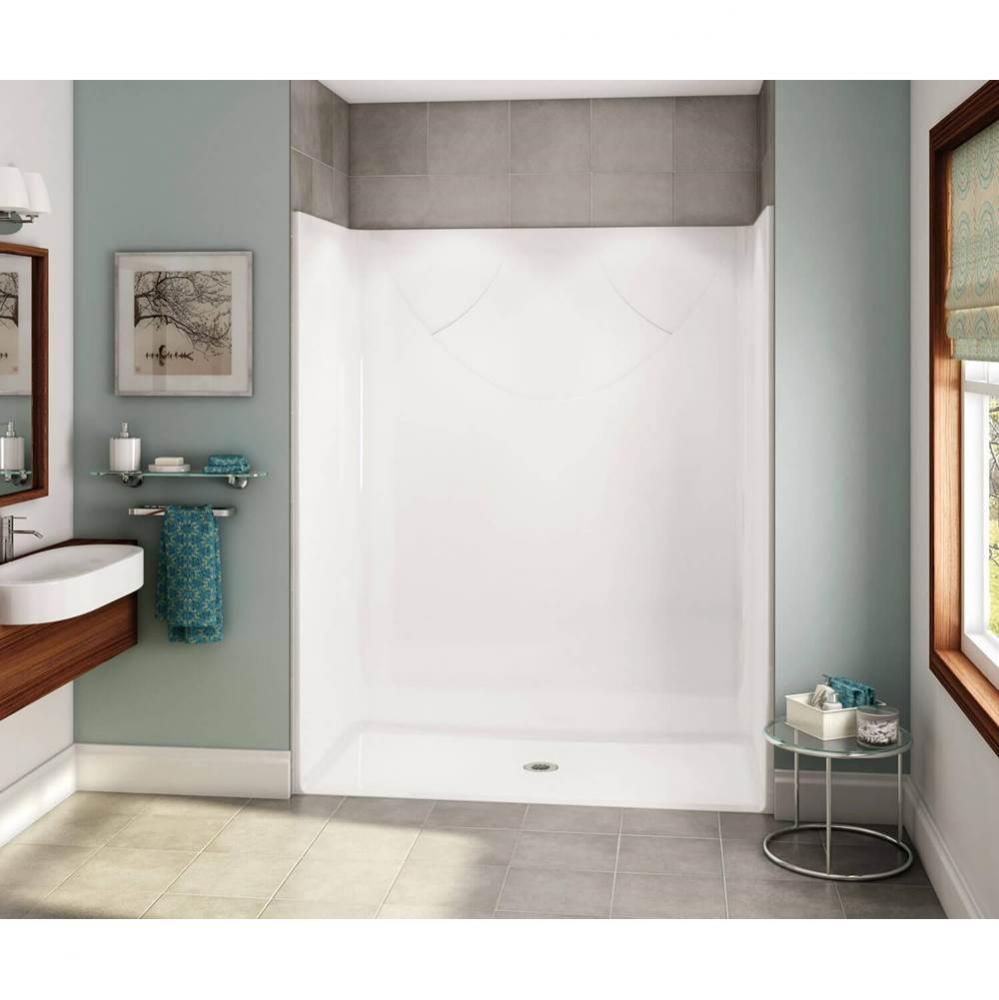 OPS-6030-RS - Base Model AcrylX Alcove Center Drain One-Piece Shower in White
