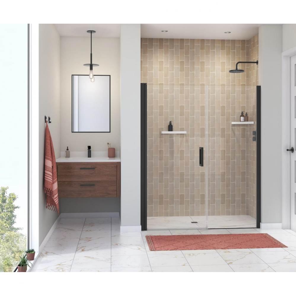 Manhattan 53-55 x 68 in. 6 mm Pivot Shower Door for Alcove Installation with Clear glass &amp; Squ