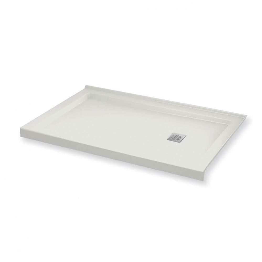 B3Square 6030 Acrylic Corner Right Shower Base in White with Right-Hand Drain