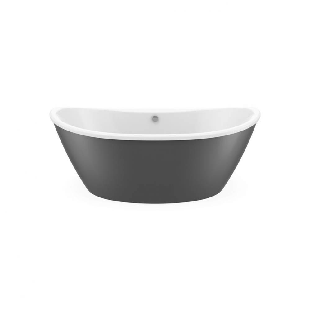 Delsia 6636 AcrylX Freestanding Center Drain Bathtub in White with Thundey Grey Skirt