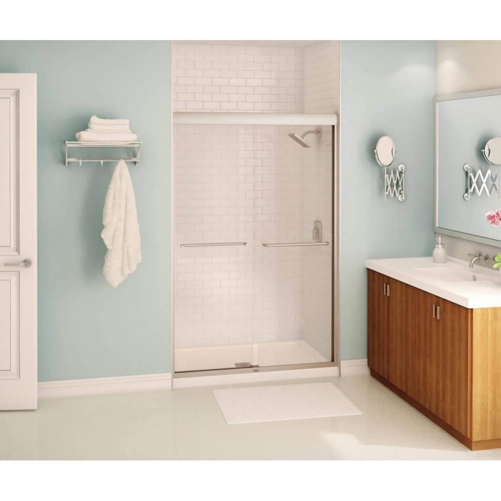 Kameleon 43-47 x 71 in. 6 mm Sliding Shower Door for Alcove Installation with Clear glass in Brush