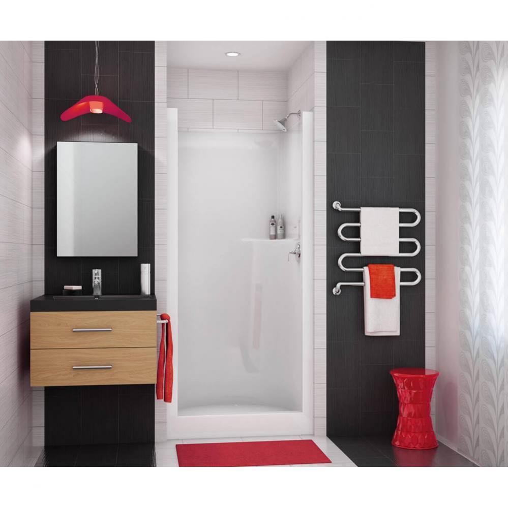 SS32 32 x 33 AcrylX Alcove Center Drain One-Piece Shower in White