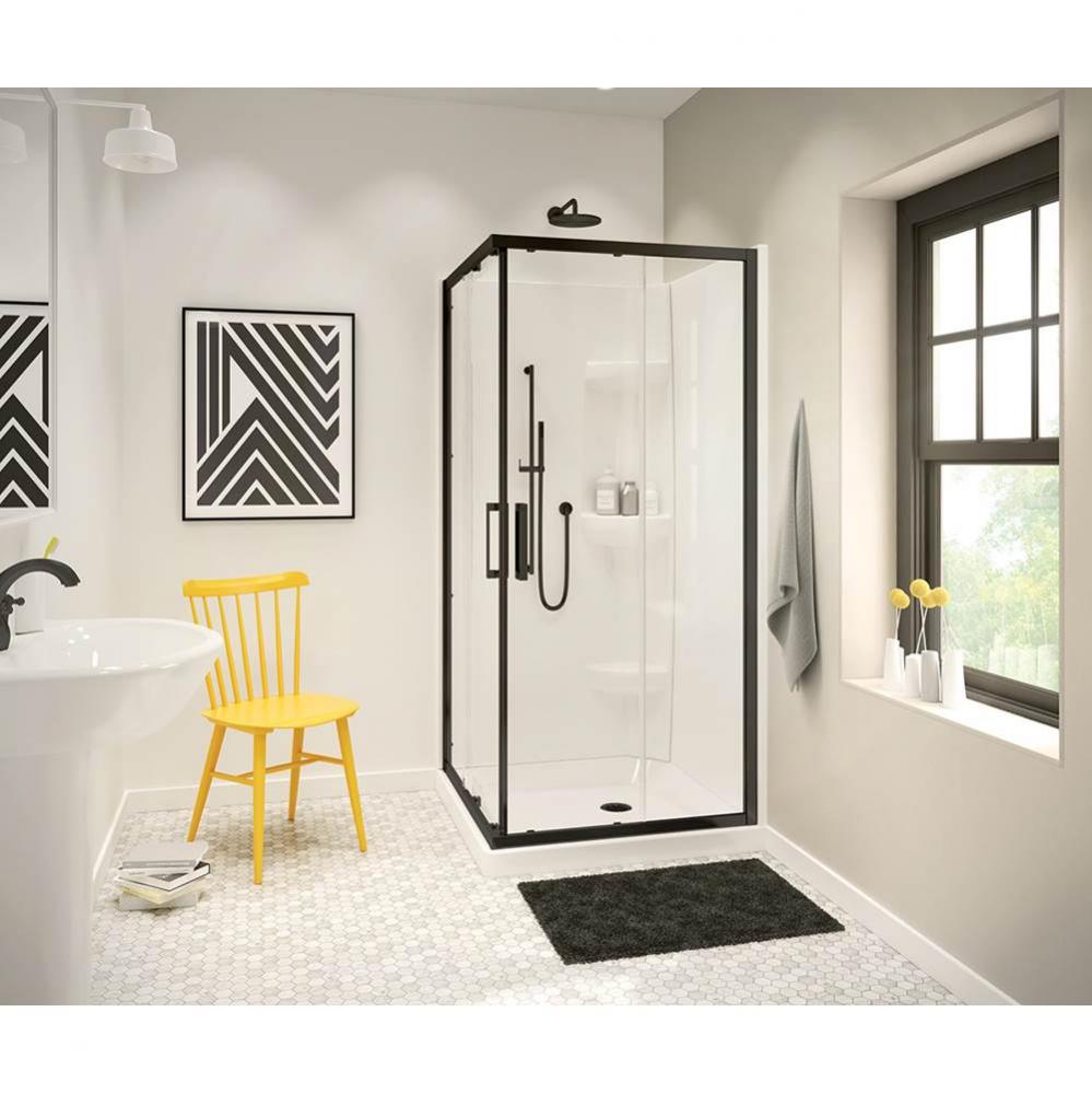 Radia Square 36 x 36 x 71 1/2 in. 6 mm Sliding Shower Door for Corner Installation with Clear glas