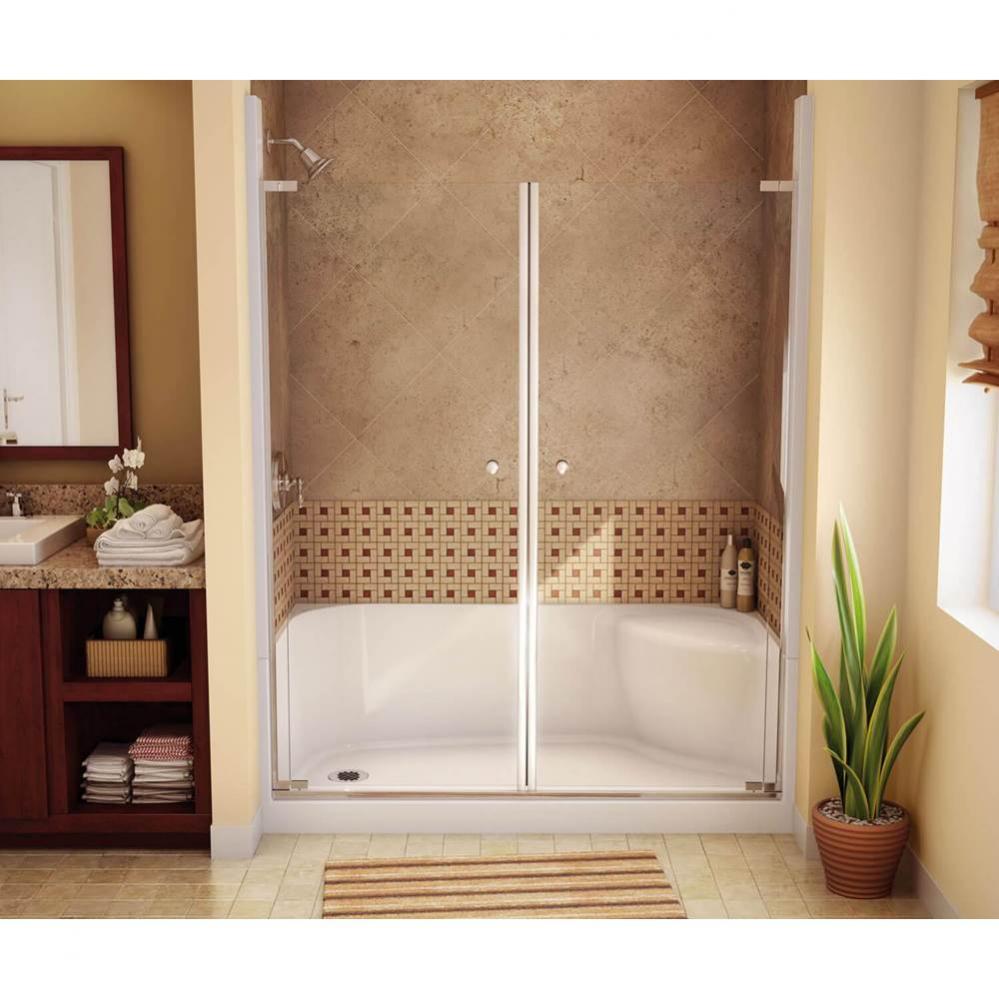 SPS 3460 AcrylX Alcove Shower Base with Left-Hand Drain in White