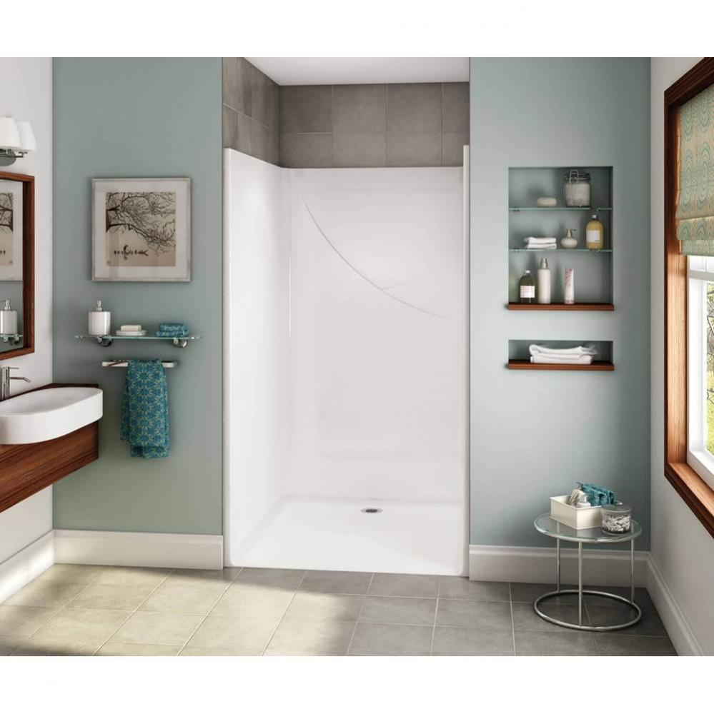 OPS-4248-RS - Base Model AcrylX Alcove Center Drain One-Piece Shower in White