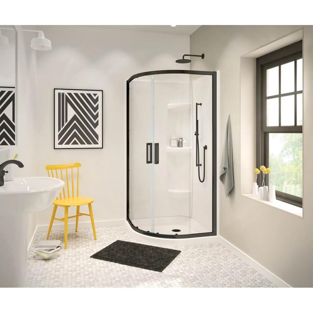 Radia Neo-round 40 x 40 x 71 1/2 in. 6 mm Sliding Shower Door for Corner Installation with Clear g