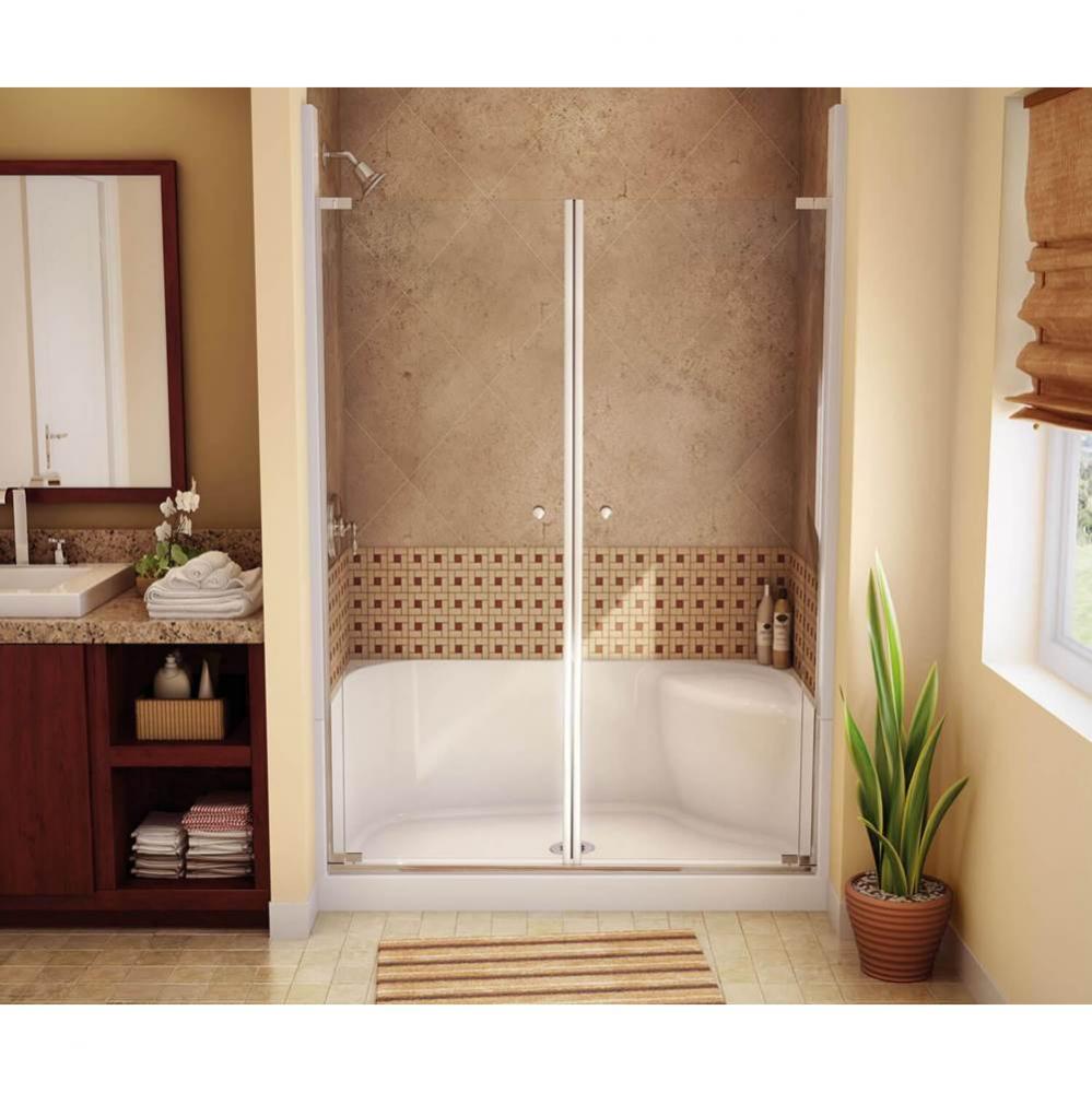 SPS 3448 AcrylX Alcove Shower Base with Center Drain in White