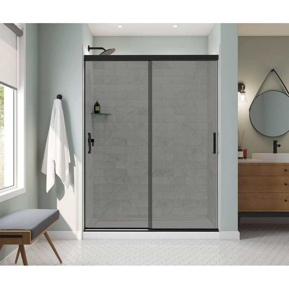 Incognito 76 Smoke 56-59 x 76 in. 8mm Sliding Shower Door for Alcove Installation with Light Smoke