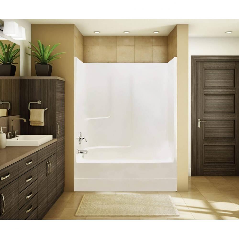 TSEA63 60 x 34 AcrylX Alcove Right-Hand Drain One-Piece Tub Shower in White
