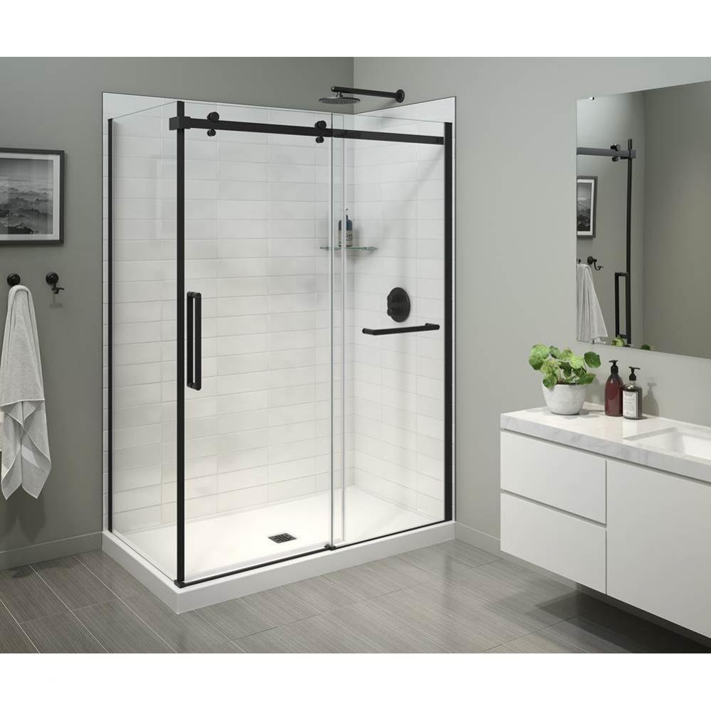 Halo Pro 60 x 36 x 78 3/4 in. 8mm Sliding Shower Door with Towel Bar for Corner Installation with