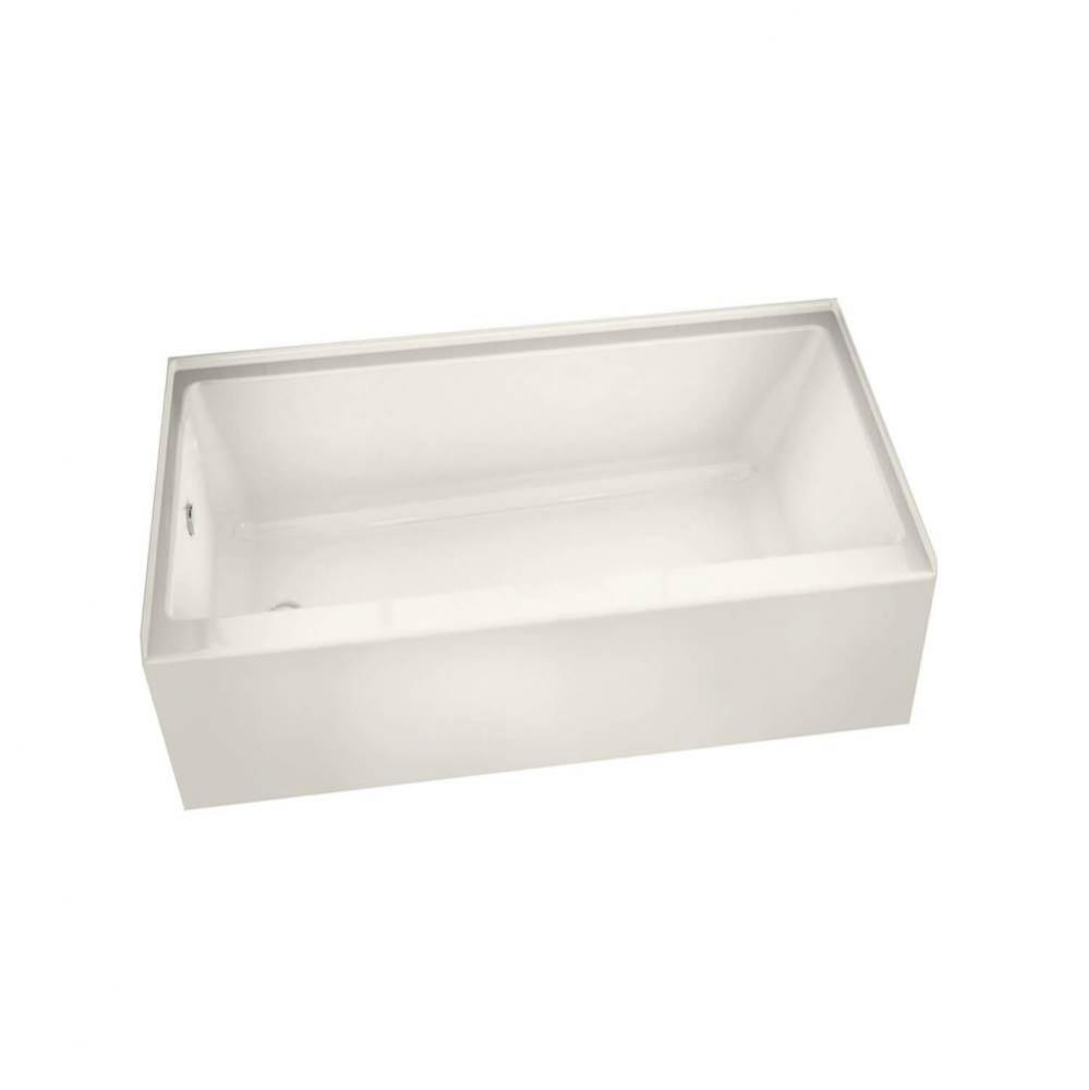 Rubix 6032 AFR Acrylic Alcove Right-Hand Drain Bathtub in Biscuit