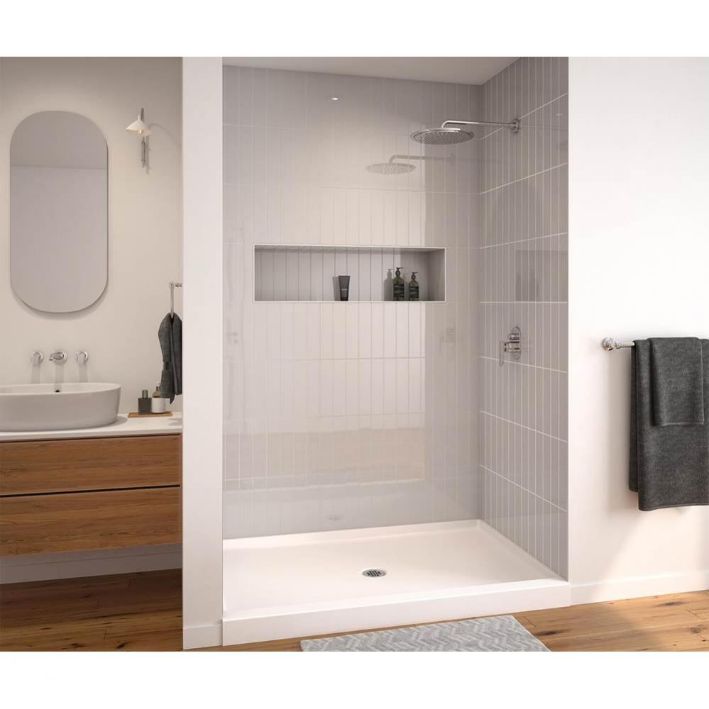 SPL 3860 AcrylX Alcove Shower Base with Center Drain in Bone