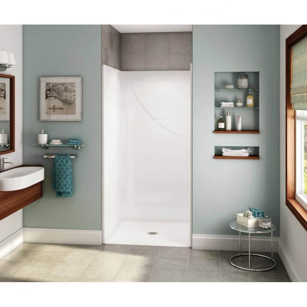 OPS-3636-RS - Base Model AcrylX Alcove Center Drain One-Piece Shower in White