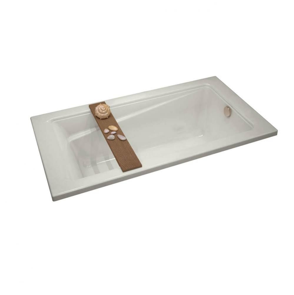 Exhibit 6032 Acrylic Drop-in End Drain Whirlpool Bathtub in Biscuit