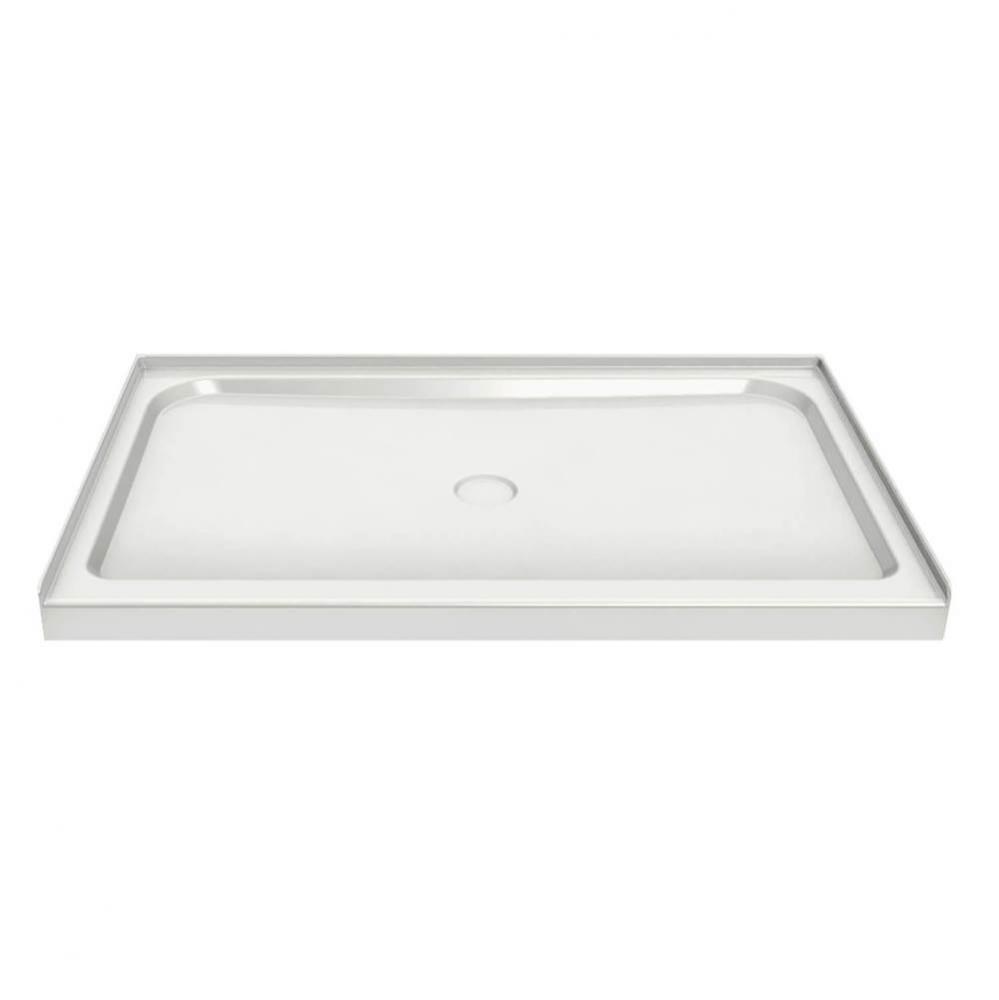 Rectangular Base 4834 3 in. Acrylic Alcove Shower Base with Center Drain in White