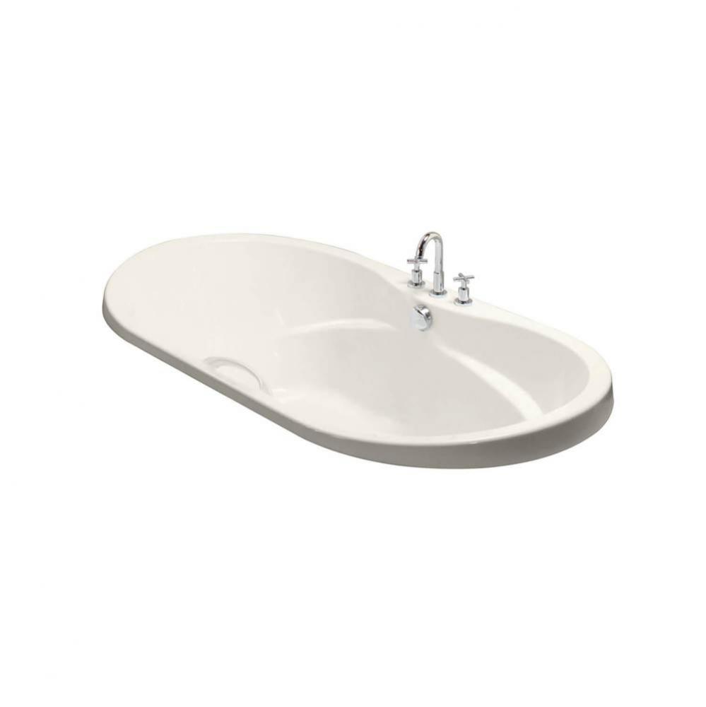 Living 7242 Acrylic Drop-in Center Drain Combined Hydromax &amp; Aerofeel Bathtub in Biscuit