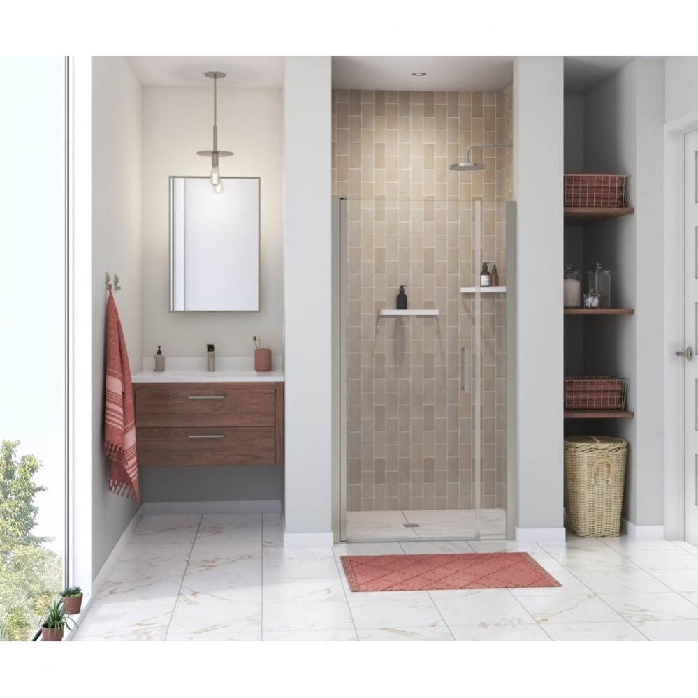 Manhattan 35-37 x 68 in. 6 mm Pivot Shower Door for Alcove Installation with Clear glass &amp; Rou