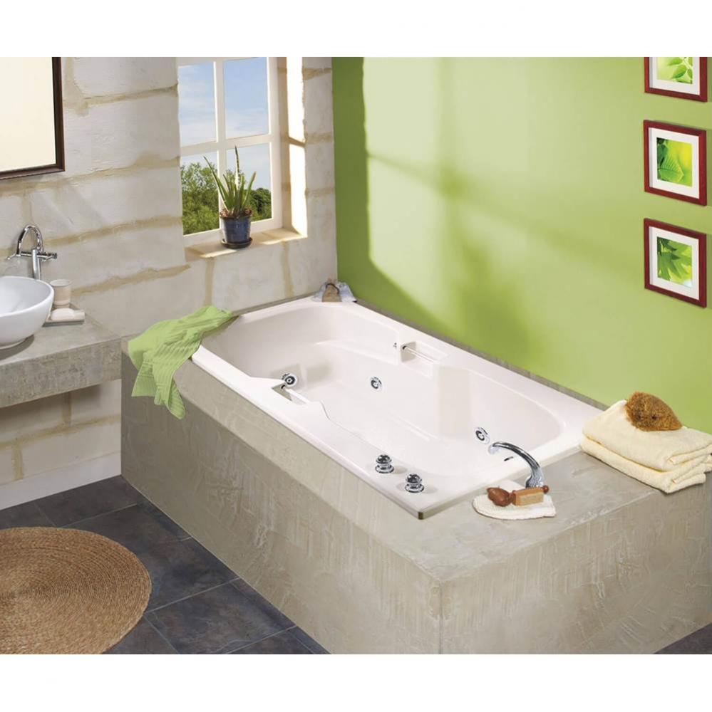 Lopez 6636 Acrylic Alcove End Drain Bathtub in White