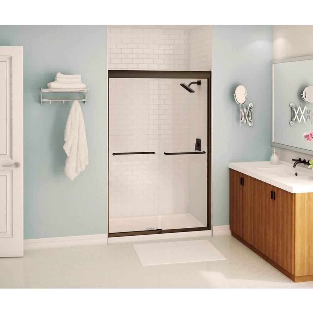 Kameleon 43-47 x 71 in. 6 mm Sliding Shower Door for Alcove Installation with Clear glass in Dark