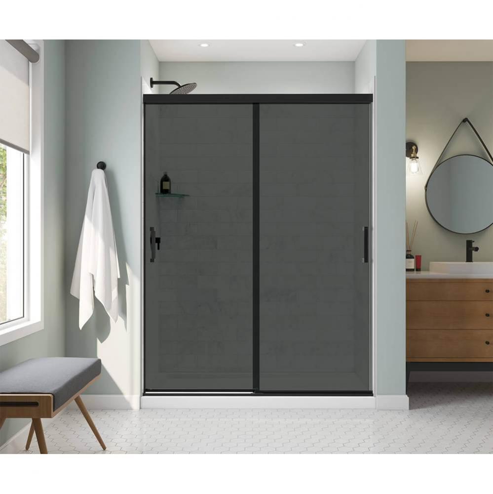 Incognito 76 Smoke 56-59 x 76 in. 8mm Sliding Shower Door for Alcove Installation with Dark Smoke