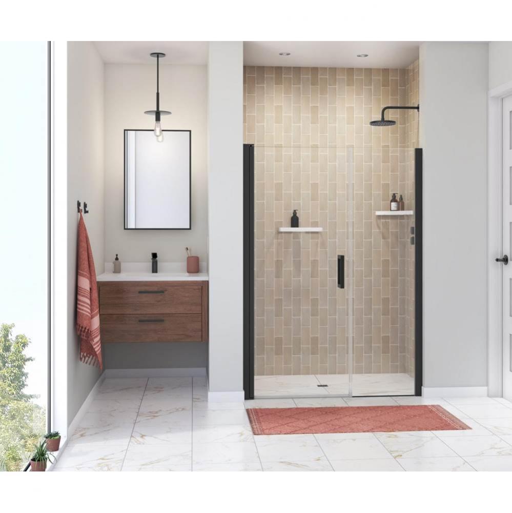 Manhattan 47-49 x 68 in. 6 mm Pivot Shower Door for Alcove Installation with Clear glass &amp; Squ