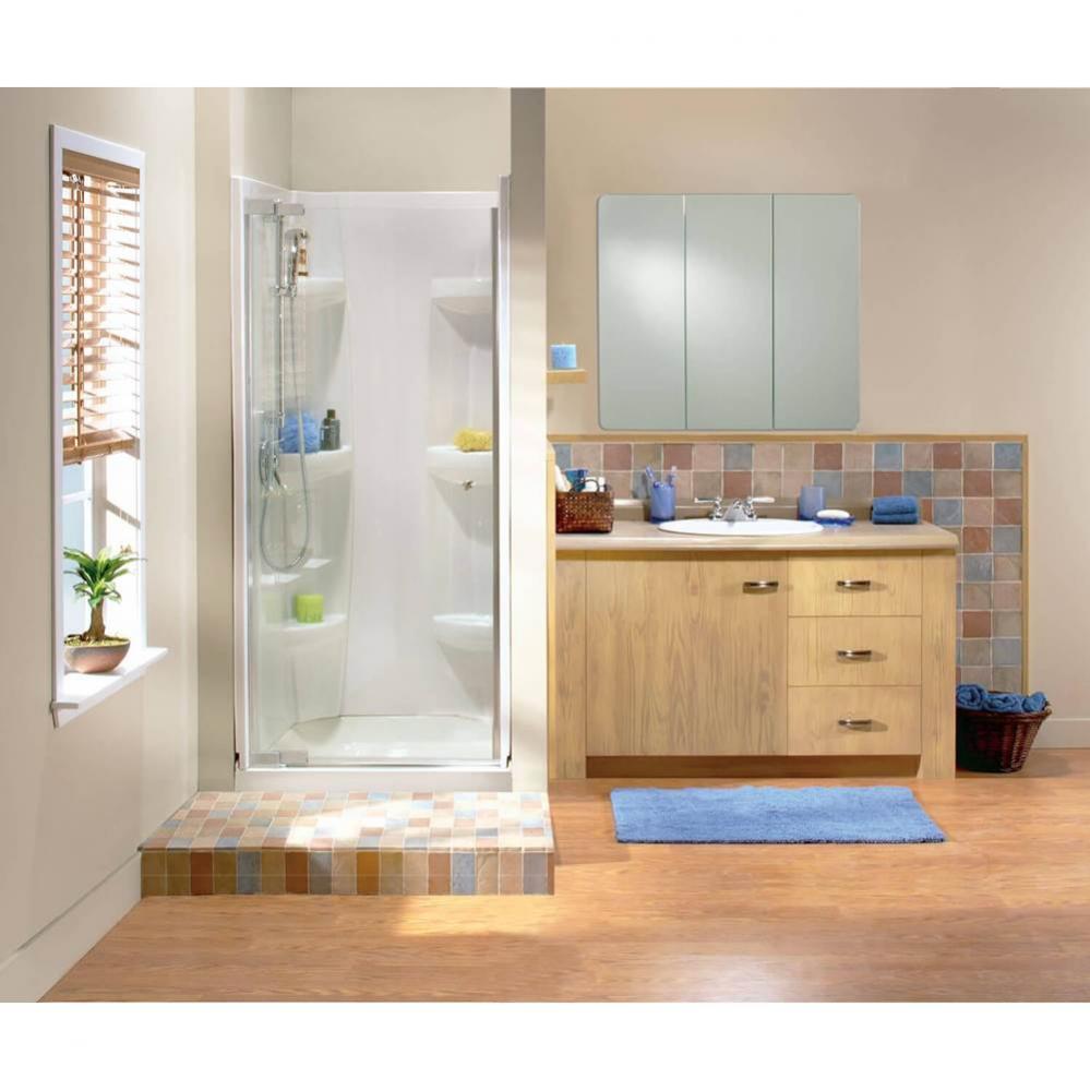 Square Base 42 3 in. 42 x 42 Acrylic Alcove Shower Base with Center Drain in White