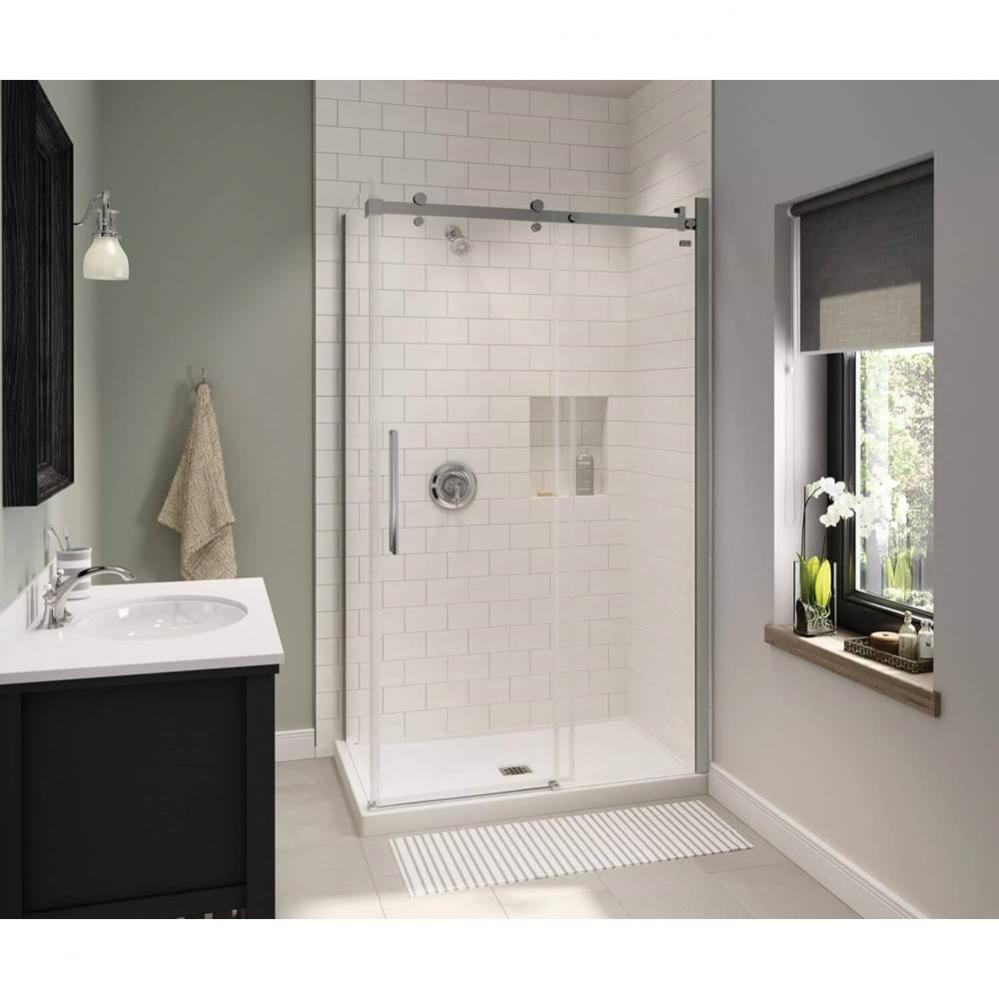 B3X 4836 Acrylic Corner Right Shower Base with Anti-slip Bottom with Center Drain in White