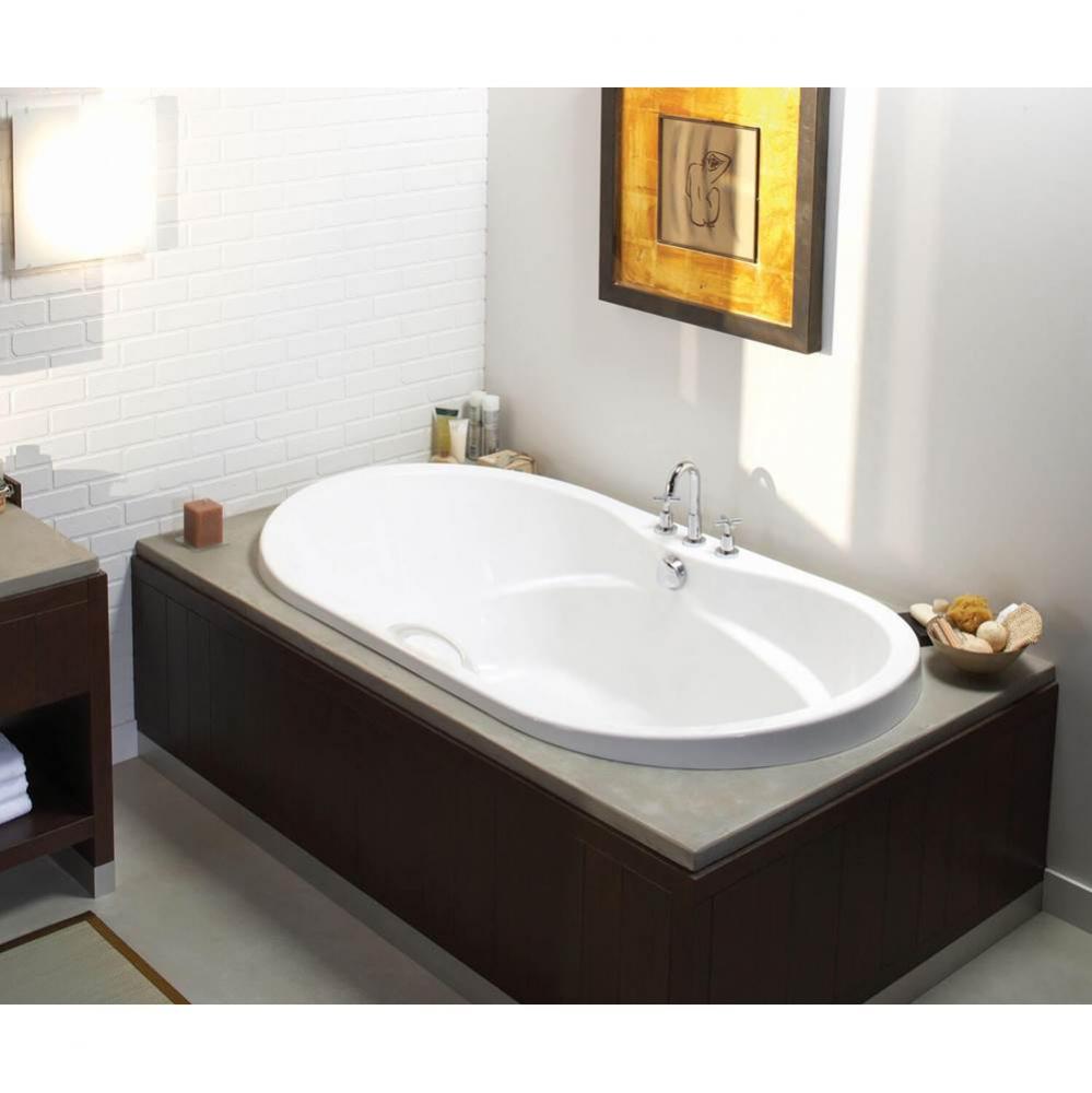 Living 6642 Acrylic Drop-in Center Drain Bathtub in White