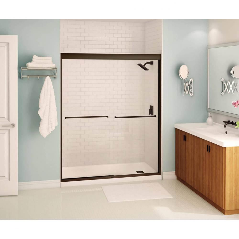 Kameleon 55-59 x 71 in. 6 mm Sliding Shower Door for Alcove Installation with Clear glass in Dark
