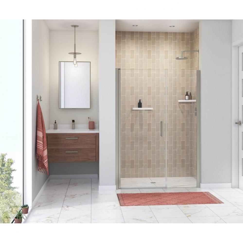 Manhattan 47-49 x 68 in. 6 mm Pivot Shower Door for Alcove Installation with Clear glass &amp; Rou